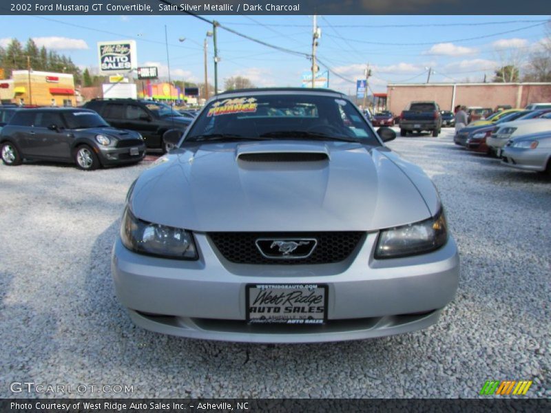 Satin Silver Metallic / Dark Charcoal 2002 Ford Mustang GT Convertible