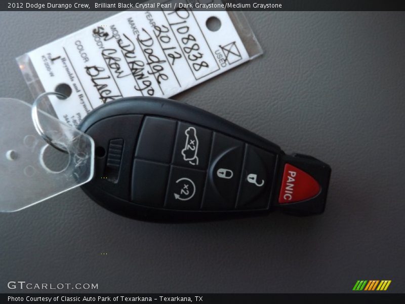 Brilliant Black Crystal Pearl / Dark Graystone/Medium Graystone 2012 Dodge Durango Crew