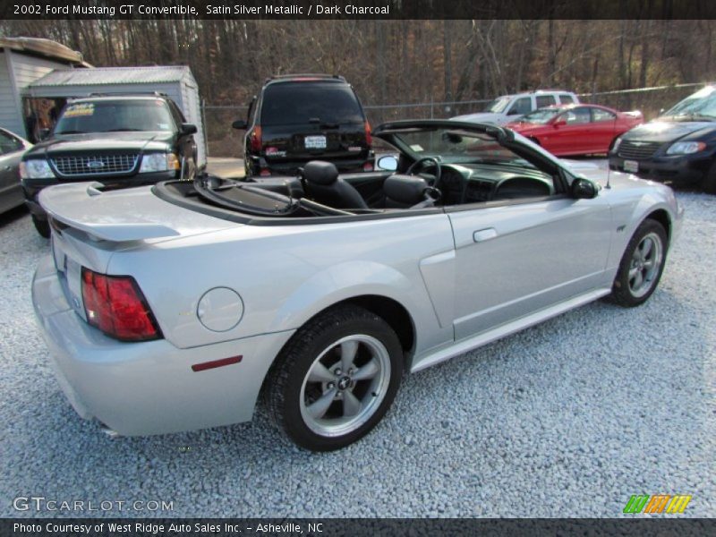 Satin Silver Metallic / Dark Charcoal 2002 Ford Mustang GT Convertible