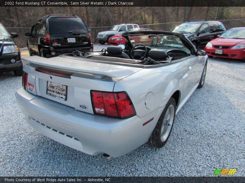 Satin Silver Metallic / Dark Charcoal 2002 Ford Mustang GT Convertible