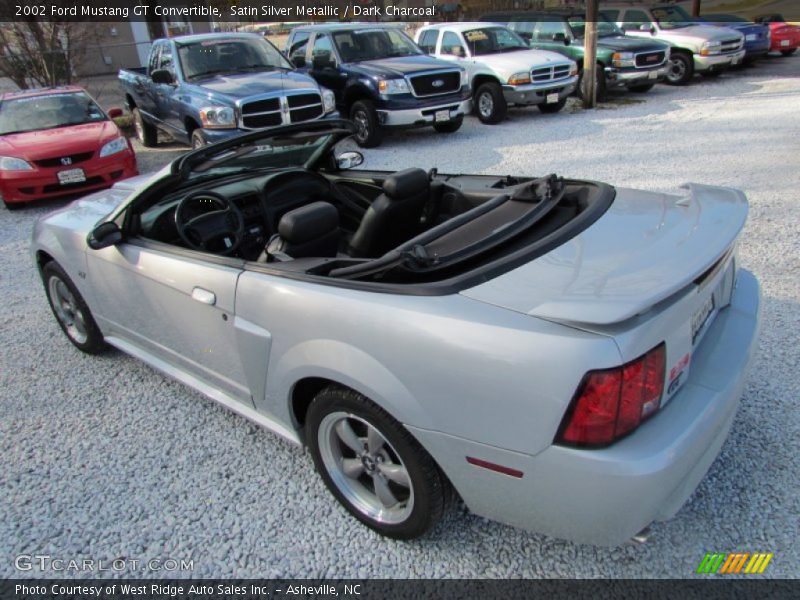 Satin Silver Metallic / Dark Charcoal 2002 Ford Mustang GT Convertible