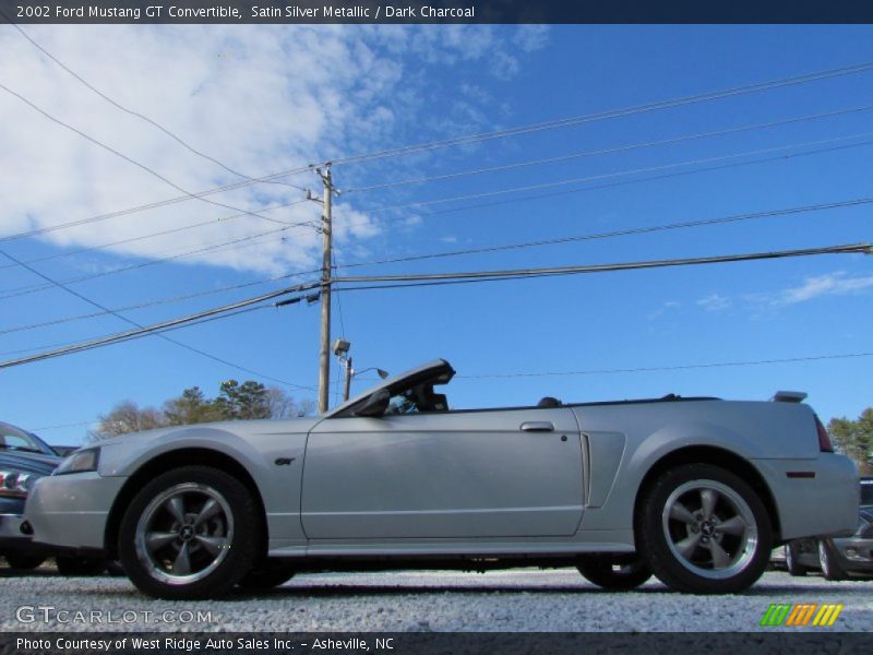 Satin Silver Metallic / Dark Charcoal 2002 Ford Mustang GT Convertible