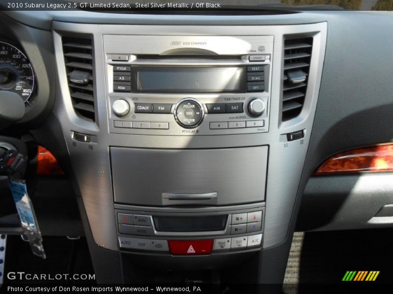 Controls of 2010 Legacy 2.5 GT Limited Sedan