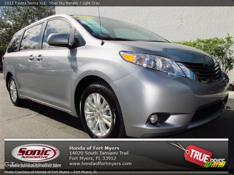 Silver Sky Metallic / Light Gray 2012 Toyota Sienna XLE