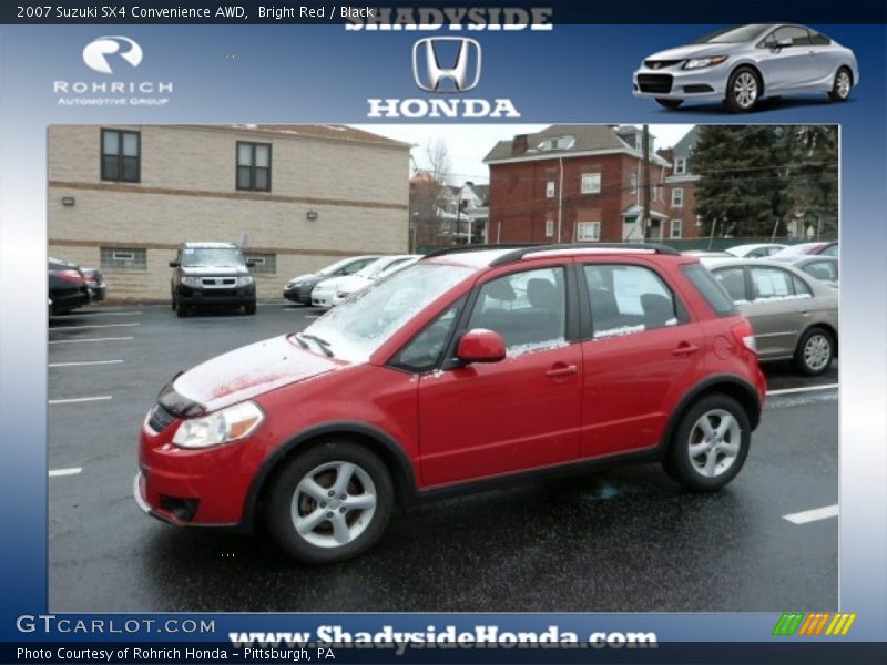 Bright Red / Black 2007 Suzuki SX4 Convenience AWD