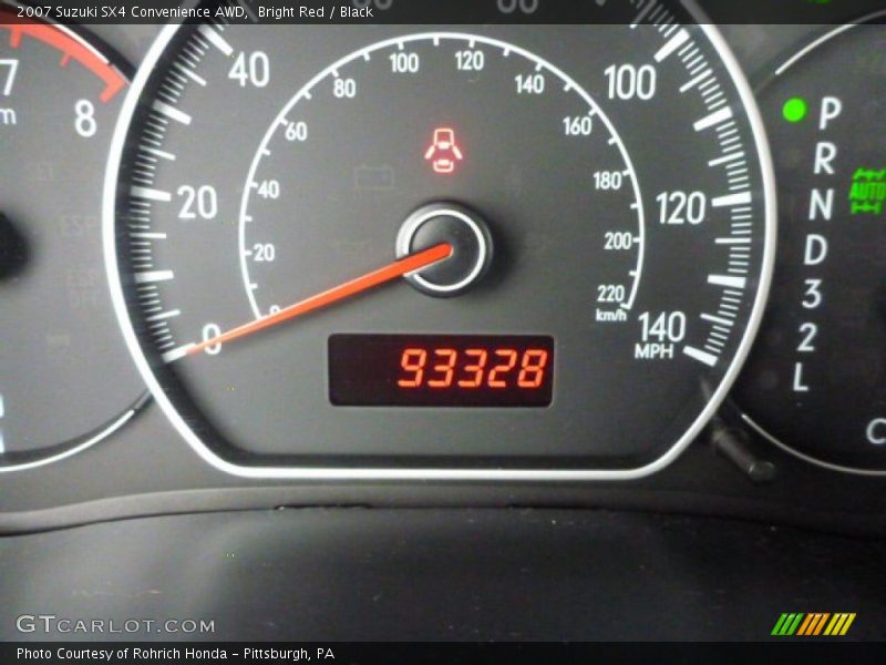 Bright Red / Black 2007 Suzuki SX4 Convenience AWD