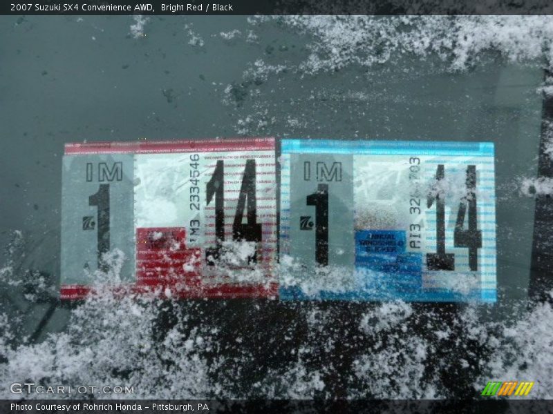 Bright Red / Black 2007 Suzuki SX4 Convenience AWD