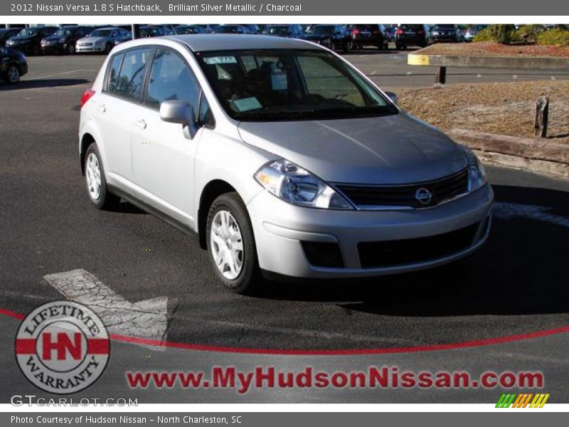 Brilliant Silver Metallic / Charcoal 2012 Nissan Versa 1.8 S Hatchback