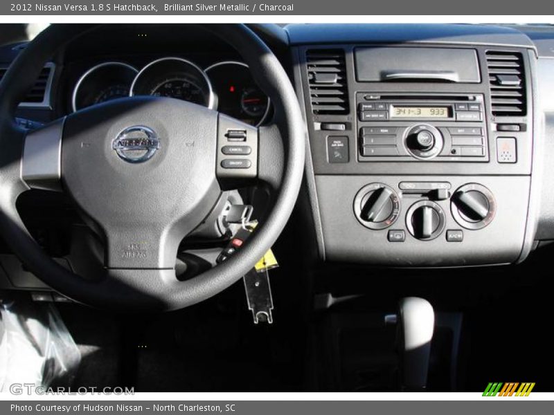 Brilliant Silver Metallic / Charcoal 2012 Nissan Versa 1.8 S Hatchback