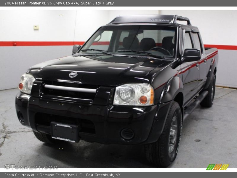 Super Black / Gray 2004 Nissan Frontier XE V6 Crew Cab 4x4