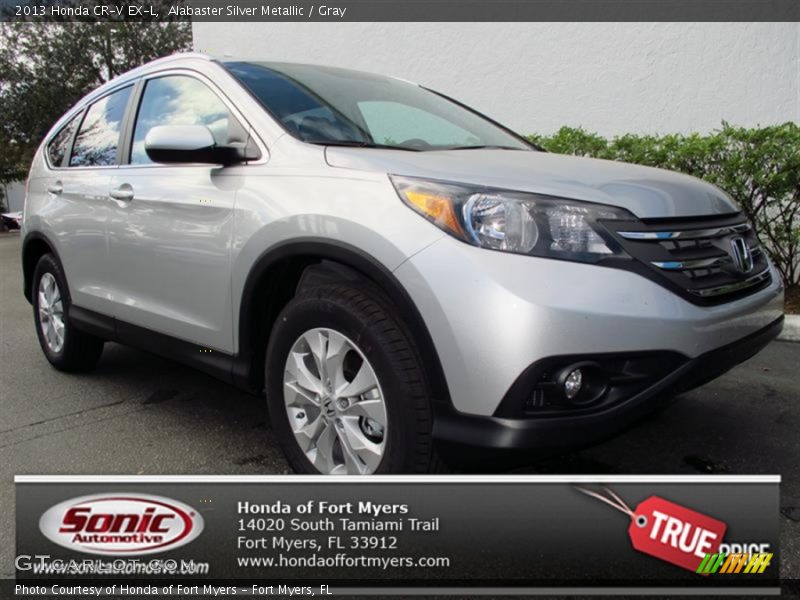 Alabaster Silver Metallic / Gray 2013 Honda CR-V EX-L
