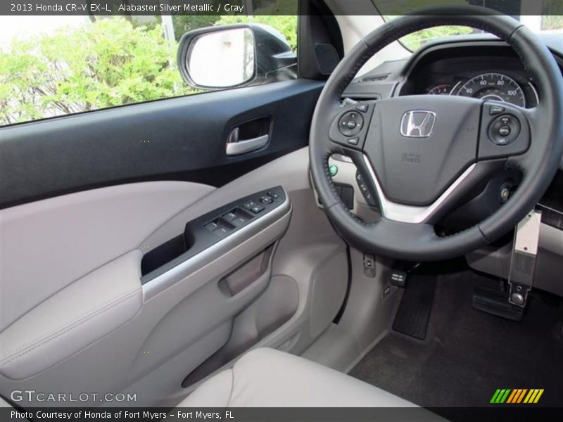 Alabaster Silver Metallic / Gray 2013 Honda CR-V EX-L