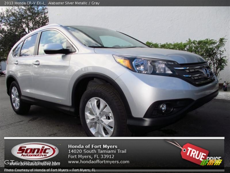 Alabaster Silver Metallic / Gray 2013 Honda CR-V EX-L