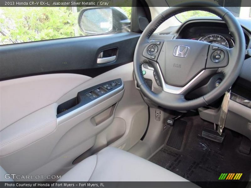 Alabaster Silver Metallic / Gray 2013 Honda CR-V EX-L