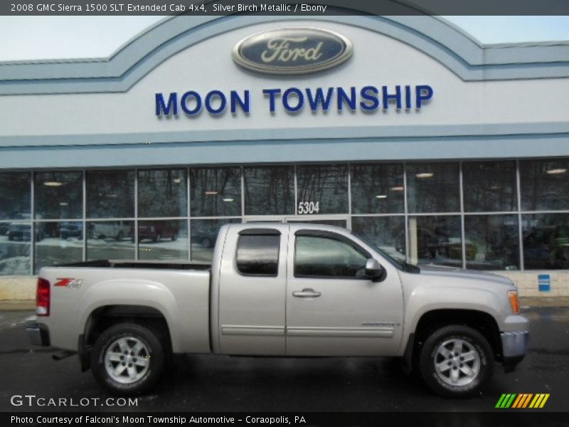 Silver Birch Metallic / Ebony 2008 GMC Sierra 1500 SLT Extended Cab 4x4