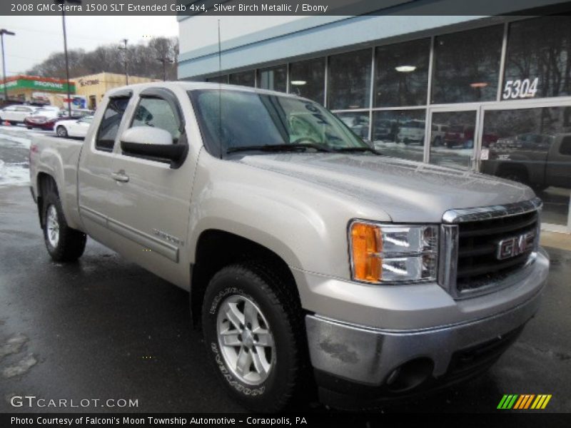 Silver Birch Metallic / Ebony 2008 GMC Sierra 1500 SLT Extended Cab 4x4
