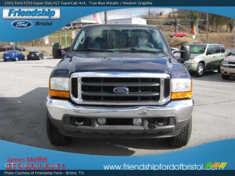 True Blue Metallic / Medium Graphite 2001 Ford F250 Super Duty XLT SuperCab 4x4