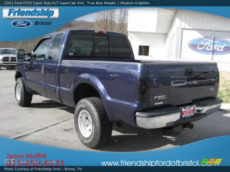 True Blue Metallic / Medium Graphite 2001 Ford F250 Super Duty XLT SuperCab 4x4