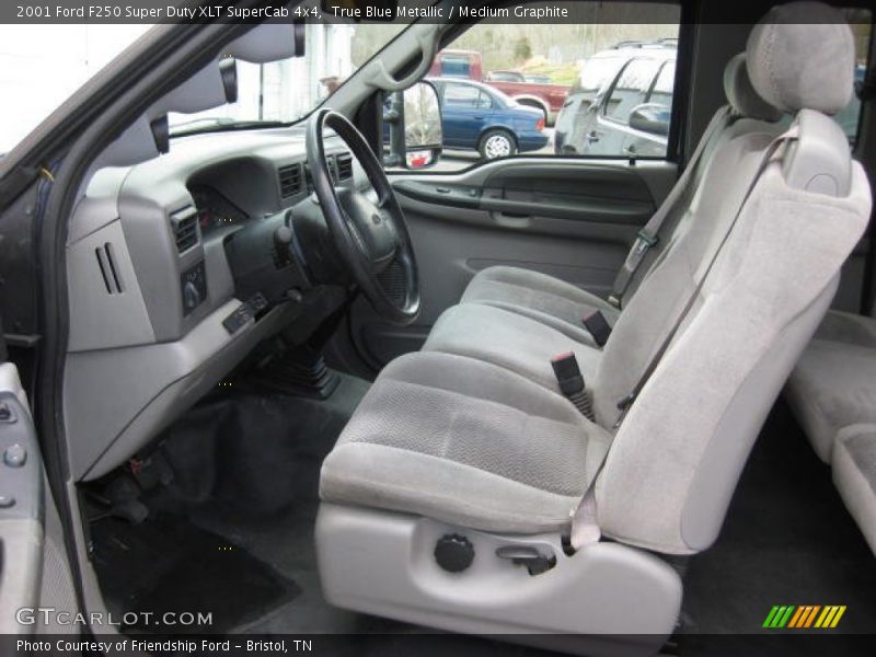 True Blue Metallic / Medium Graphite 2001 Ford F250 Super Duty XLT SuperCab 4x4