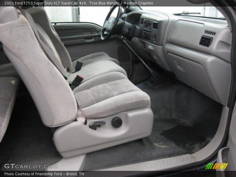 True Blue Metallic / Medium Graphite 2001 Ford F250 Super Duty XLT SuperCab 4x4