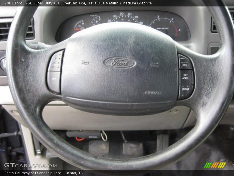 True Blue Metallic / Medium Graphite 2001 Ford F250 Super Duty XLT SuperCab 4x4