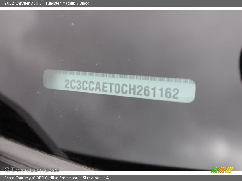Tungsten Metallic / Black 2012 Chrysler 300 C
