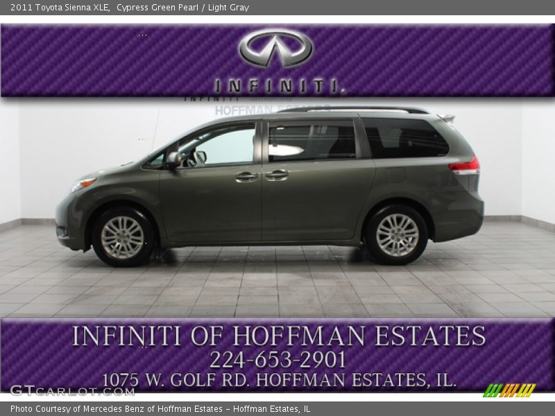 Cypress Green Pearl / Light Gray 2011 Toyota Sienna XLE