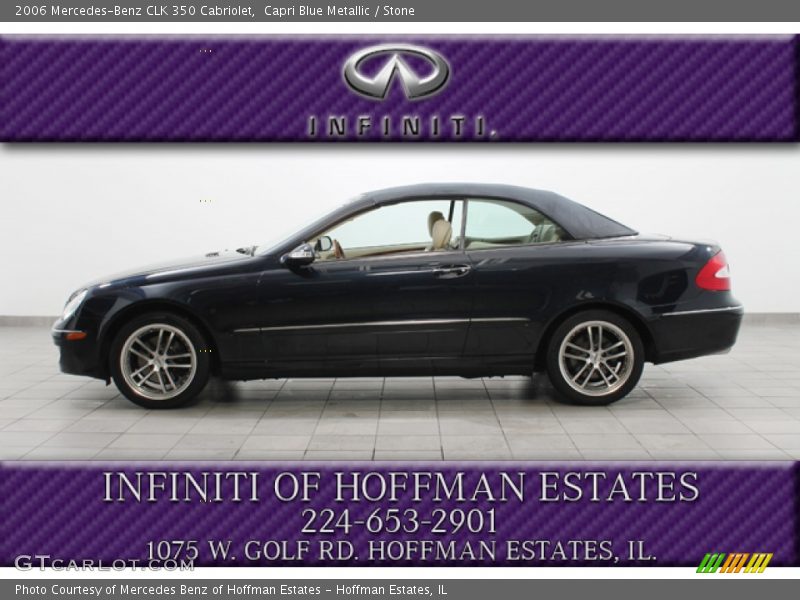 Capri Blue Metallic / Stone 2006 Mercedes-Benz CLK 350 Cabriolet
