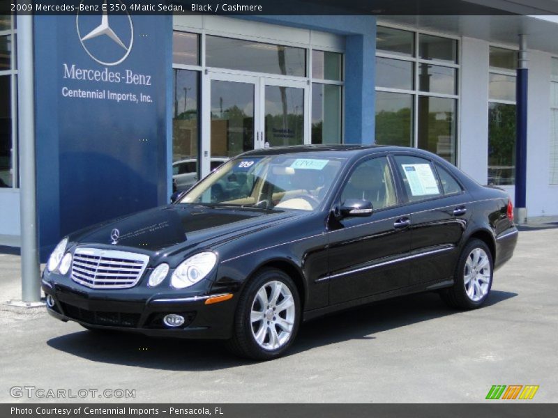 Black / Cashmere 2009 Mercedes-Benz E 350 4Matic Sedan