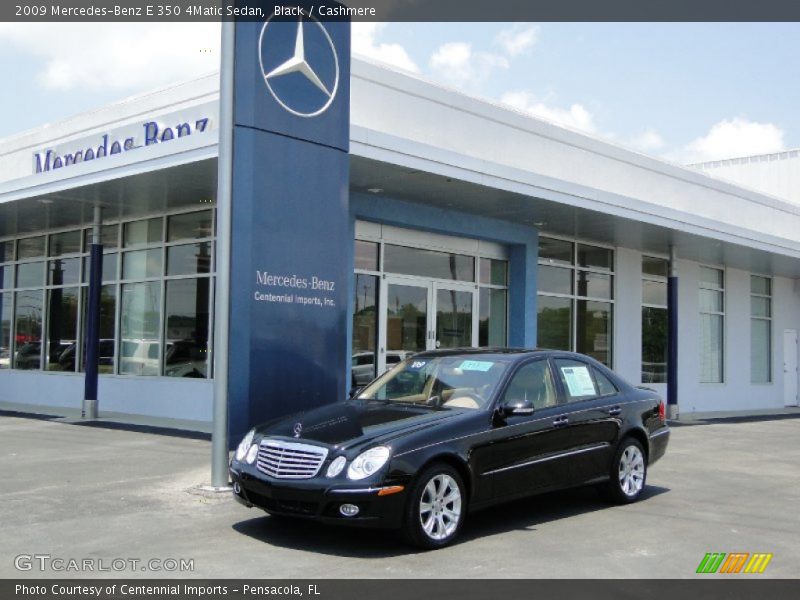Black / Cashmere 2009 Mercedes-Benz E 350 4Matic Sedan