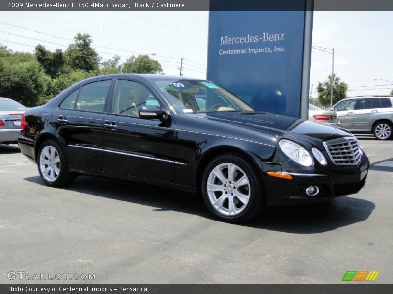 Black / Cashmere 2009 Mercedes-Benz E 350 4Matic Sedan