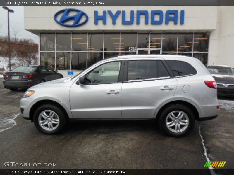 Moonstone Silver / Gray 2012 Hyundai Santa Fe GLS AWD