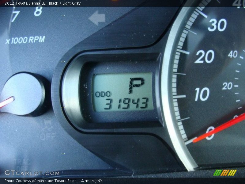 Black / Light Gray 2012 Toyota Sienna LE