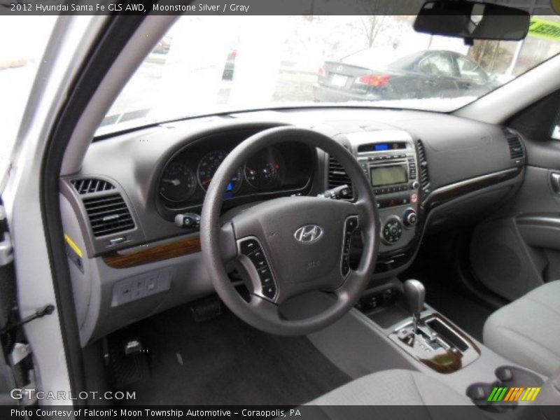Moonstone Silver / Gray 2012 Hyundai Santa Fe GLS AWD