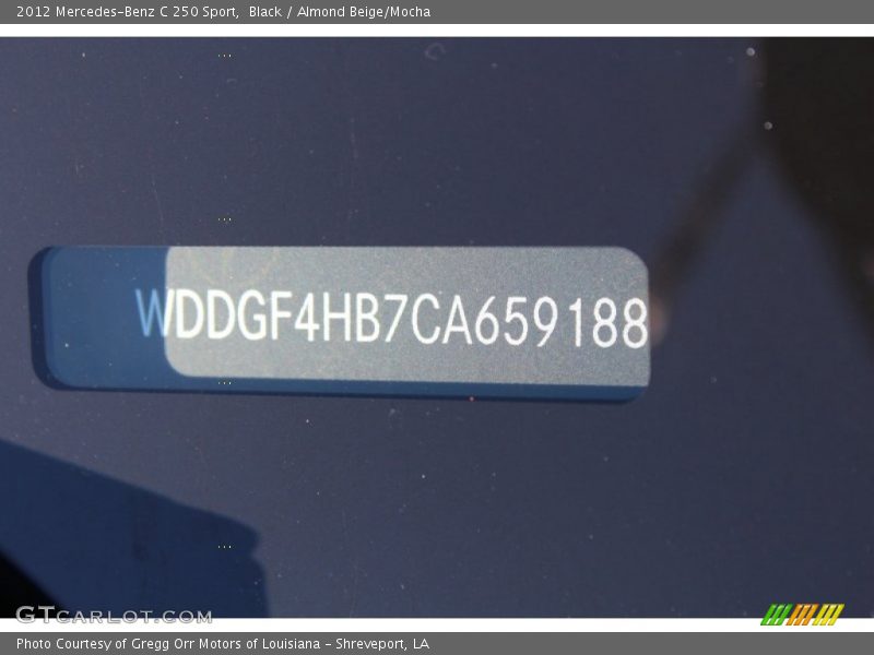 Black / Almond Beige/Mocha 2012 Mercedes-Benz C 250 Sport