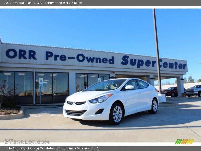 Shimmering White / Beige 2012 Hyundai Elantra GLS