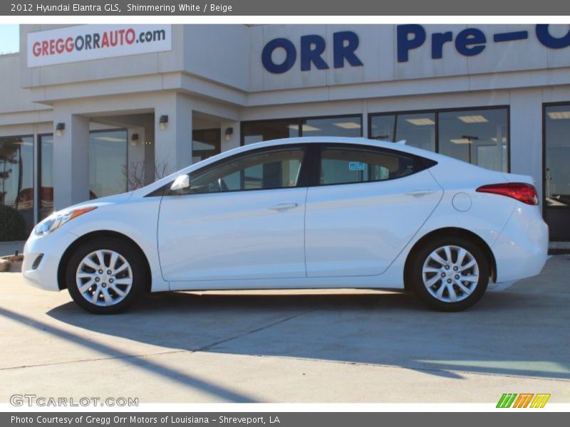 Shimmering White / Beige 2012 Hyundai Elantra GLS
