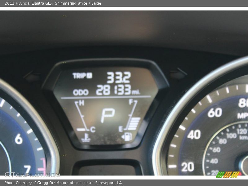 Shimmering White / Beige 2012 Hyundai Elantra GLS