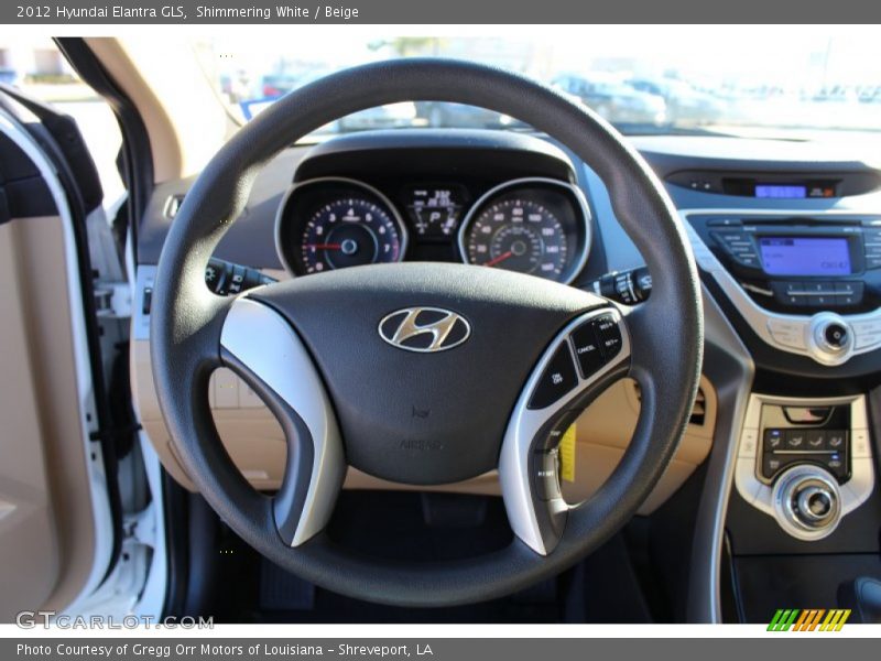 Shimmering White / Beige 2012 Hyundai Elantra GLS