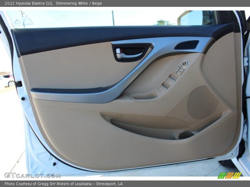 Shimmering White / Beige 2012 Hyundai Elantra GLS