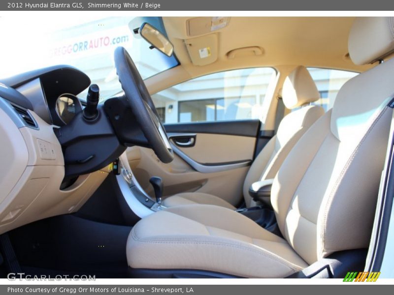 Shimmering White / Beige 2012 Hyundai Elantra GLS