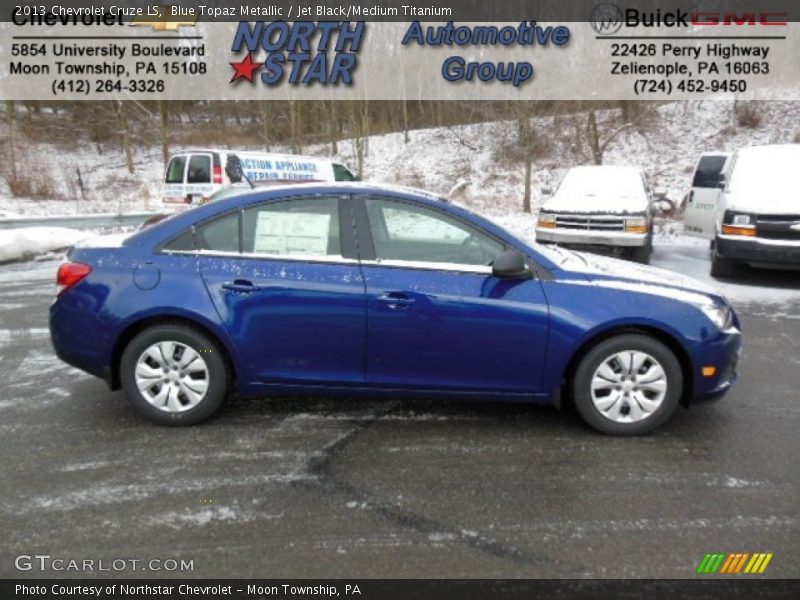 Blue Topaz Metallic / Jet Black/Medium Titanium 2013 Chevrolet Cruze LS