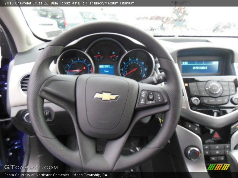Blue Topaz Metallic / Jet Black/Medium Titanium 2013 Chevrolet Cruze LS