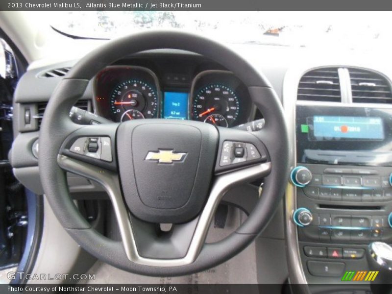 Atlantis Blue Metallic / Jet Black/Titanium 2013 Chevrolet Malibu LS