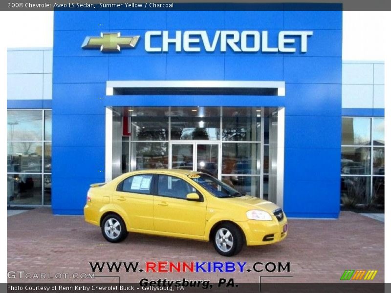 Summer Yellow / Charcoal 2008 Chevrolet Aveo LS Sedan