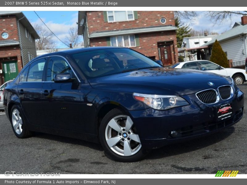 Monaco Blue Metallic / Beige 2007 BMW 5 Series 525xi Sedan