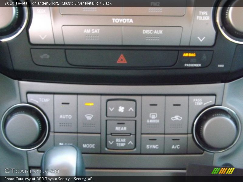 Controls of 2010 Highlander Sport