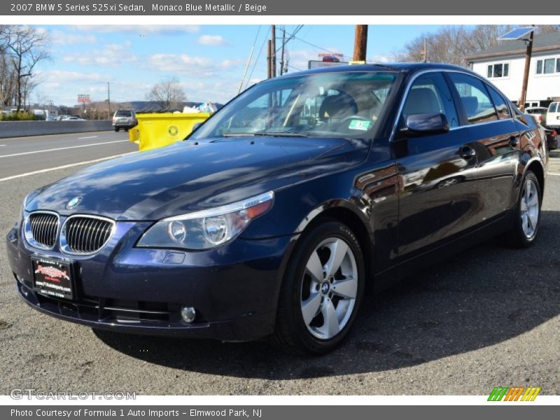 Monaco Blue Metallic / Beige 2007 BMW 5 Series 525xi Sedan