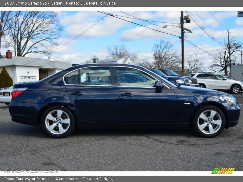 Monaco Blue Metallic / Beige 2007 BMW 5 Series 525xi Sedan