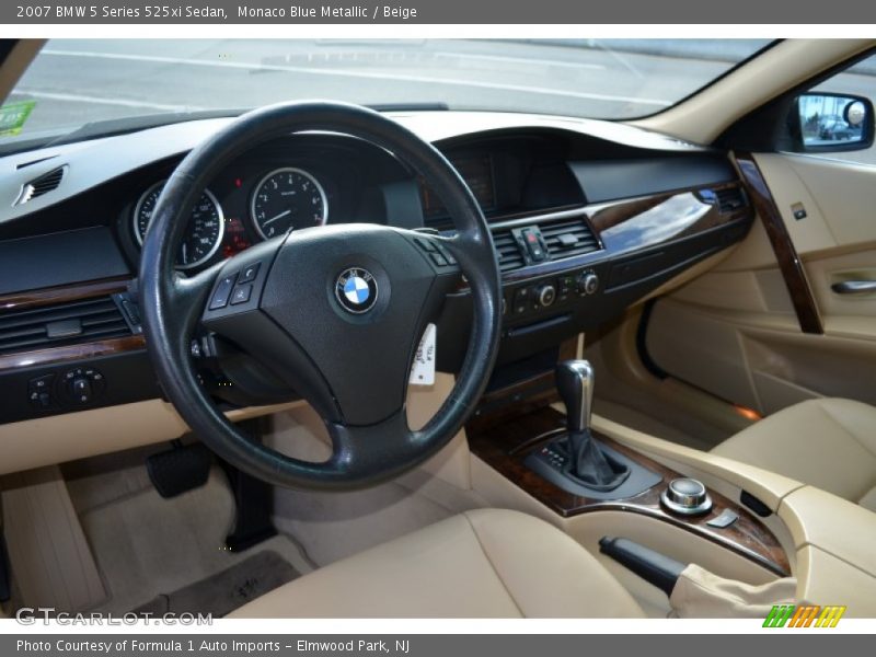 Monaco Blue Metallic / Beige 2007 BMW 5 Series 525xi Sedan